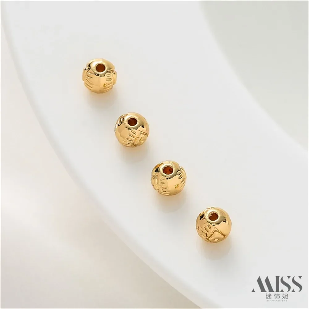 14K Golden Devil's Eye Transport Bead DIY Accessories Separated Beads Loose Beads Handmade Bracelet Necklace Jewelry Material
