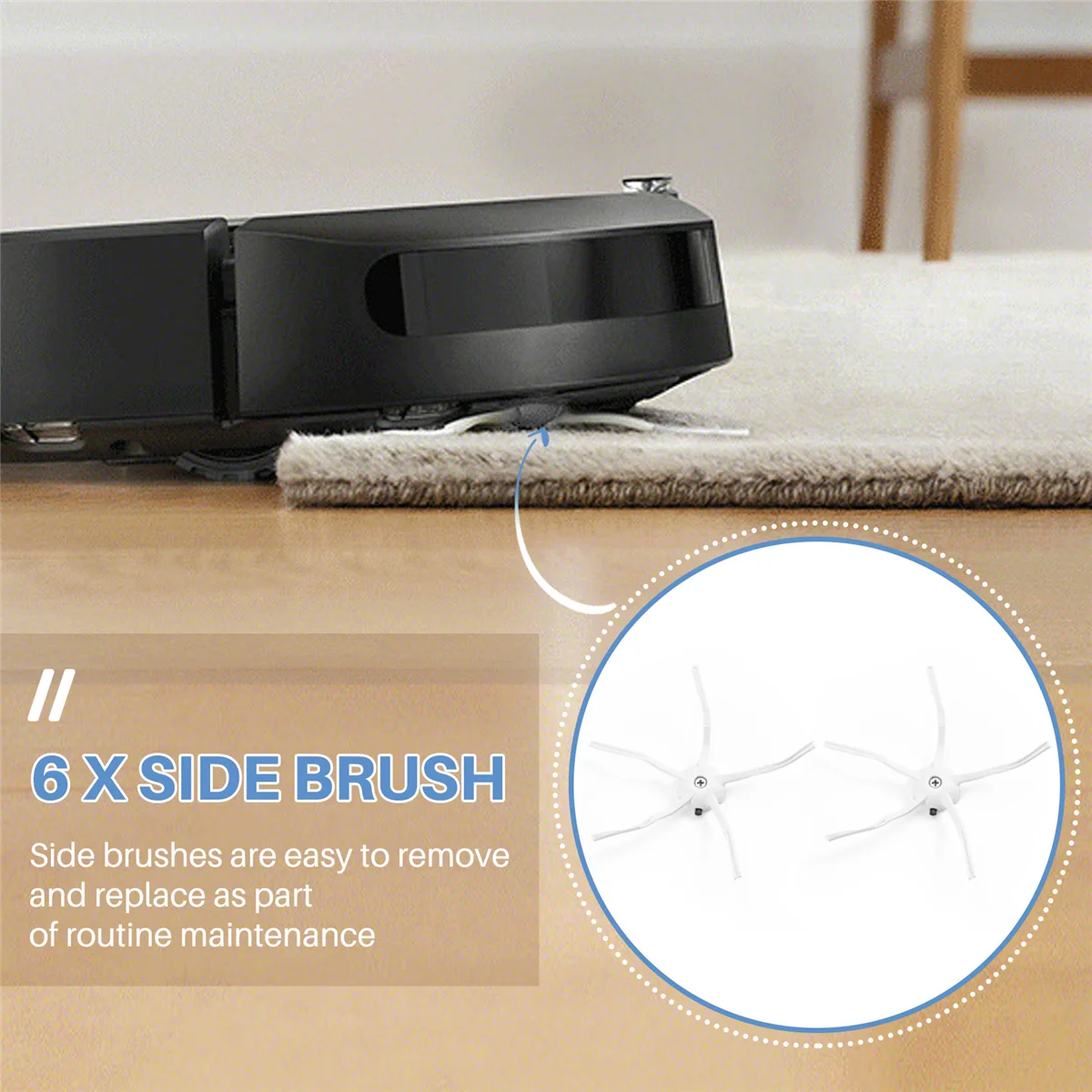 Kit Aksesori AT17 untuk Roborock S7 S7 Plus T7S T7S Plus Pembersih Vakum Robot dengan Bantalan Pel Sikat Sisi Utama Filter Hepa