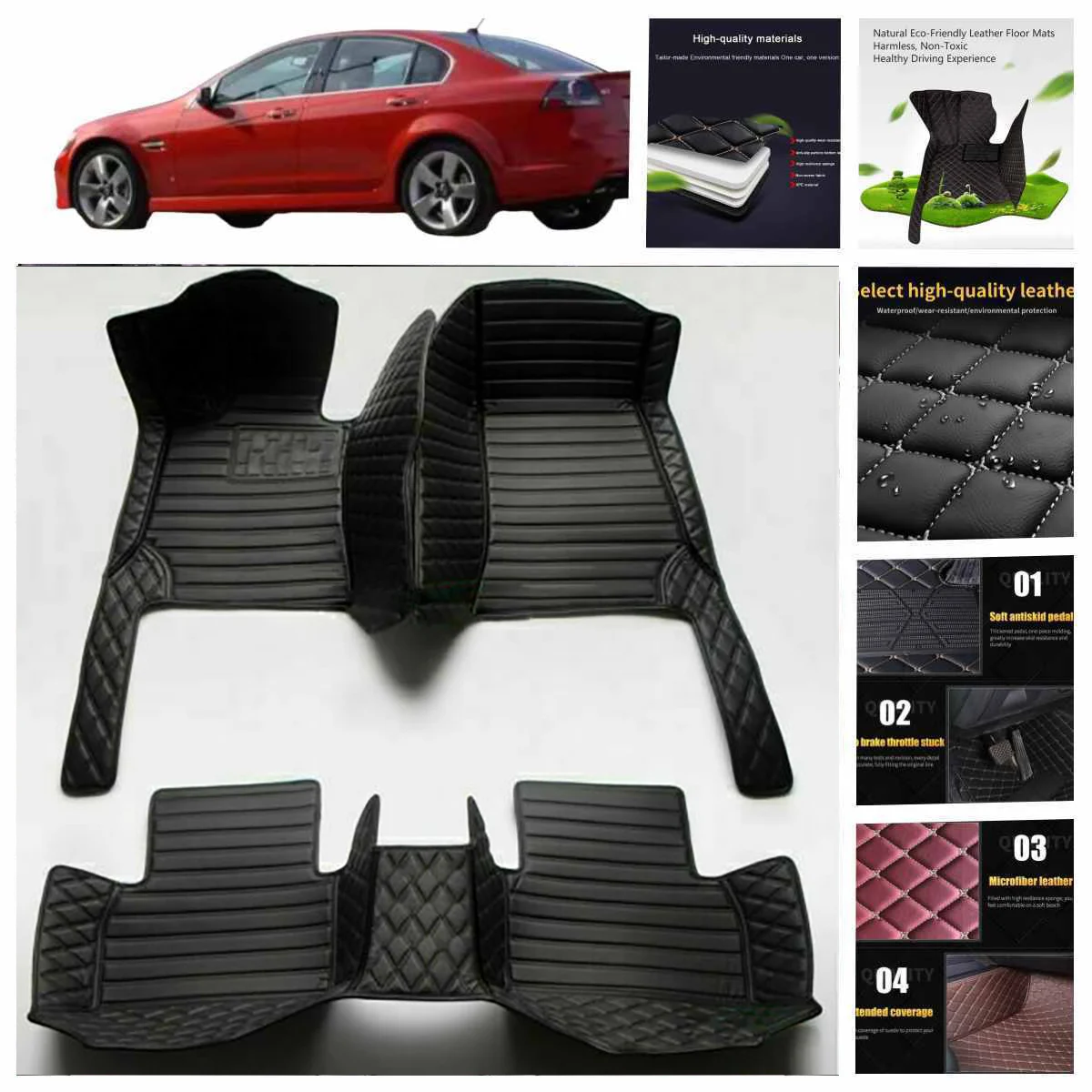 5D leather waterproof Custom Car Floor Mats For VW Phaeton 2002-2016 Years Auto Carpets Accessorie Coche liners