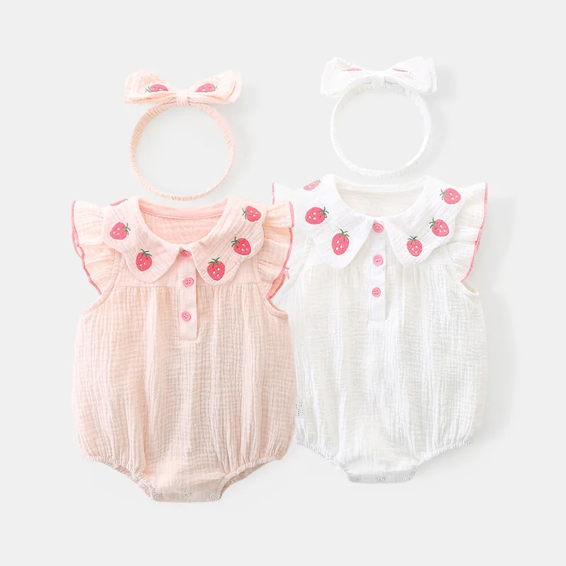 

2025 Summer New Baby Girl Romper - 100% Cotton Triangle Bodysuit, Cute Infant Onesies for Newborns,Breathable Outerwear Jumpsuit