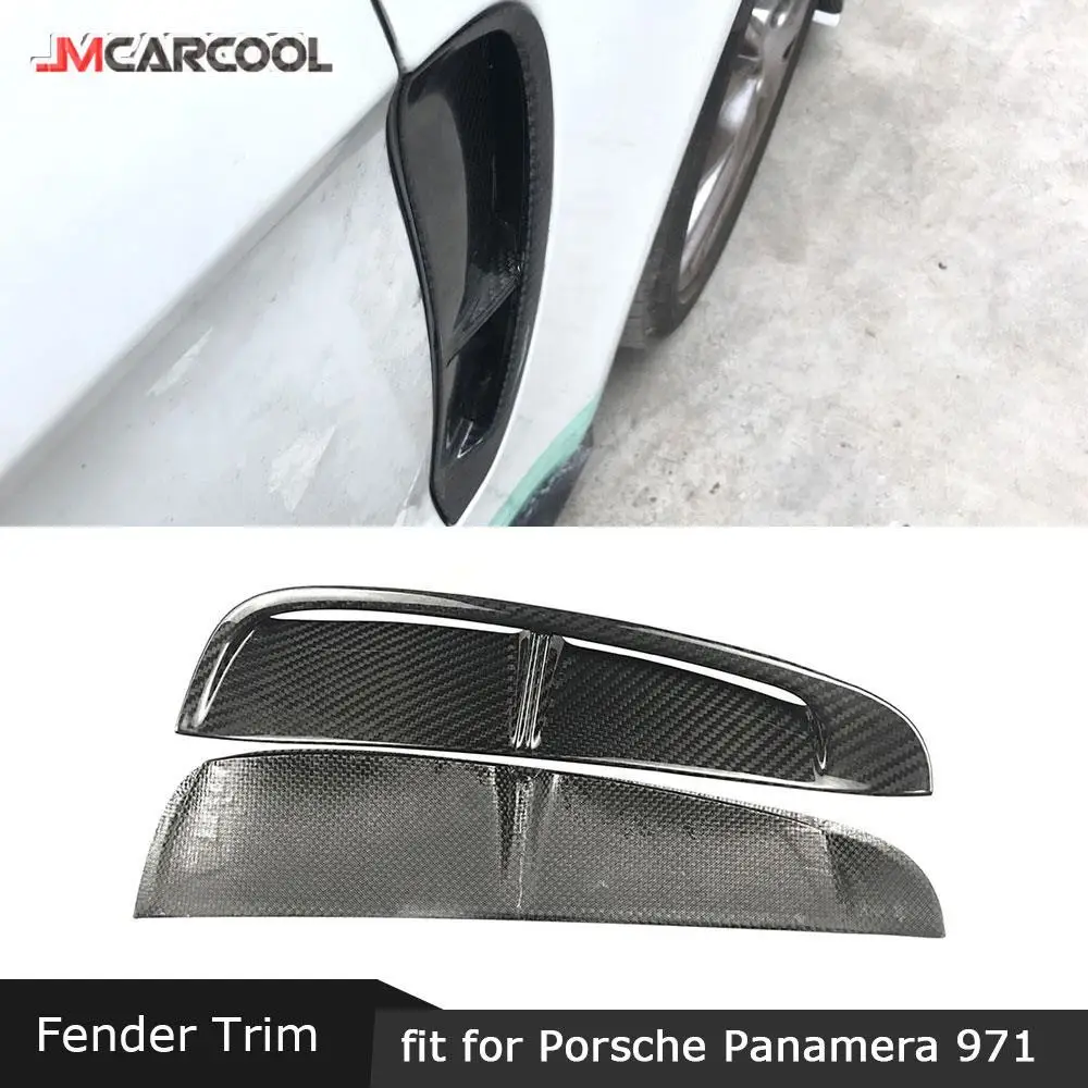 

JMCARCOOL Fit For Porsche Panamera 971 2017-2019 Front Side Fender Bumper Air Vent Cover Dry Carbon Fiber Fender Mouldings Trim