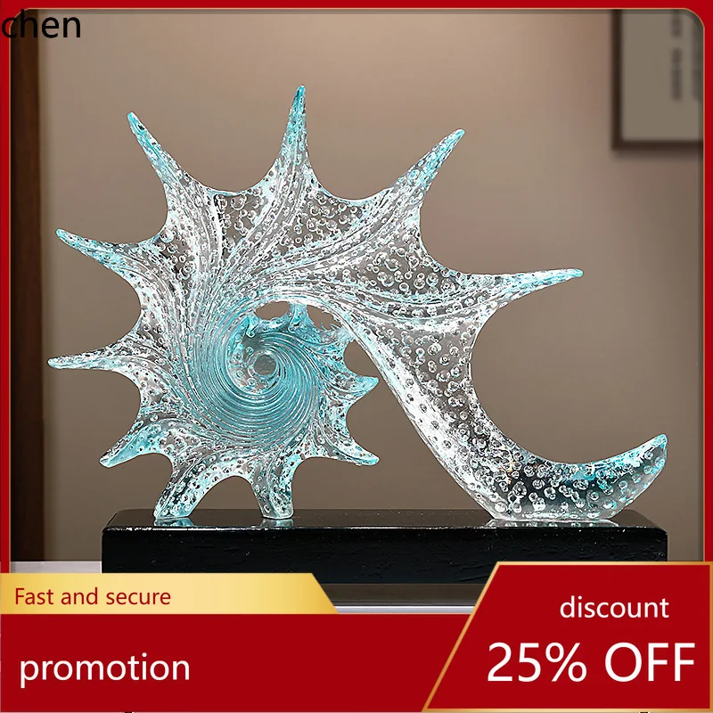 

Ht modern ocean crystal heart-to-heart starfish entryway living room model room soft decoration housewarming gift