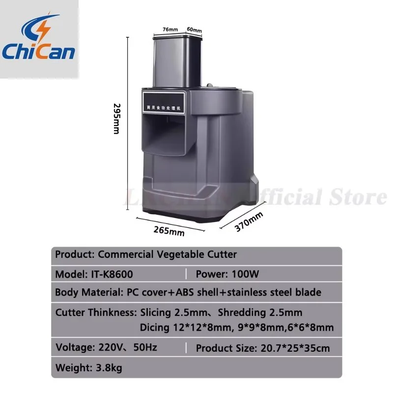 

【Hot】HomeWise K8600 Vegetable Cutter Slicing Shredding Dicing Maker Food Processor with 3 Blade Multifunctional Cutter