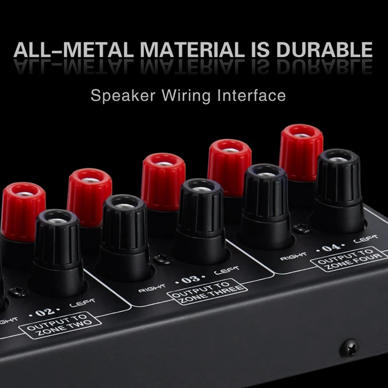 Passiver 1-in-4-out-Audioverstärker / Lautsprechersignal-Splitter Box Distributor Audio-Umschalter