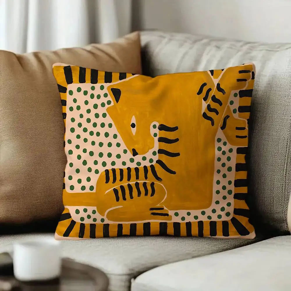 Ancient Egypt Tiger Leopard Personalized picture text home decorative pillows Household Gifts 45x45cm