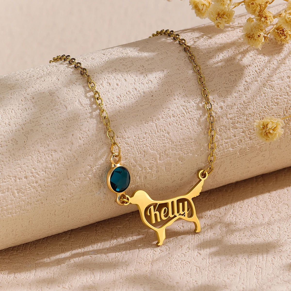 Kalung Nama Hewan Peliharaan Kustom Baja Tahan Karat Liontin Hewan Lucu Perhiasan Pribadi Indah untuk Hadiah Wanita Pria