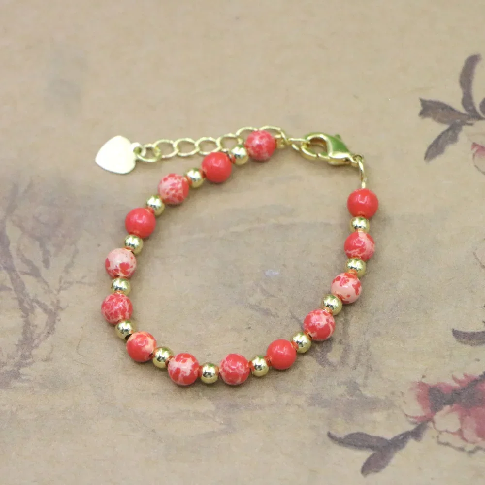 

High Quality Natural Stone Bead Bracelet Baby Girls Lobster Clasp Accessories Women Yoga Christmas Wedding Gift Jewelry Charm