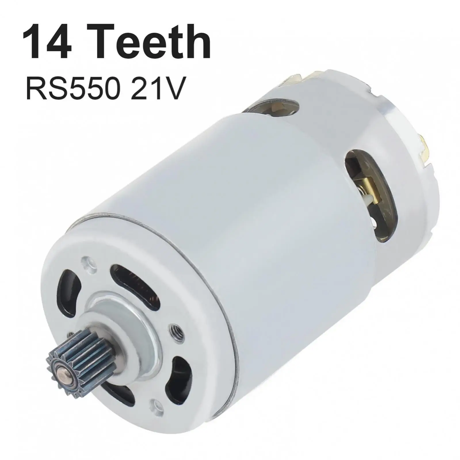 RS550 DC Motor 8.2mm /9.5mm 14 Teeth Gear Micro Motor 21V 25000RPM Electric Saw Motor for Rechargeable Hand Saw / Electric Drill