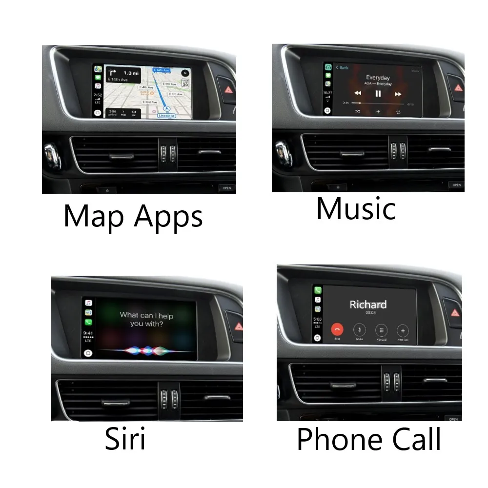 New Wireless CarPlay Android Auto Multimedia Module for Audi A4 B8 A5 Q5 2009-2015 Mirror Link Bluetooth Audio Rear Camera Box
