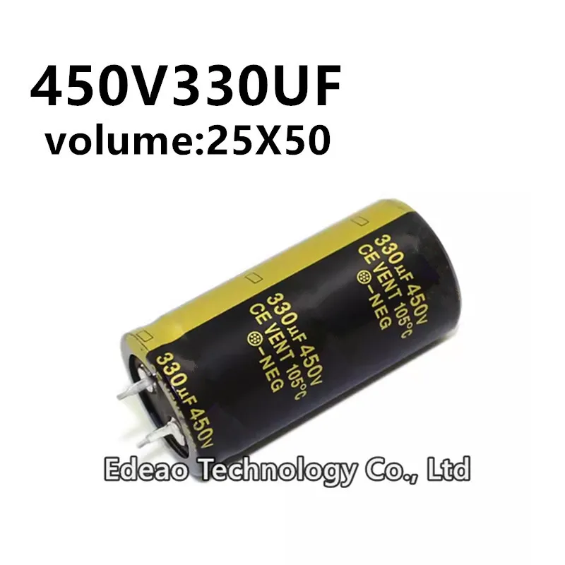 

2~5Pcs/lot 450V 330UF 450V330UF 330UF450V volume: 25x50 mm audio power amplifier inverter aluminum electrolytic capacitor