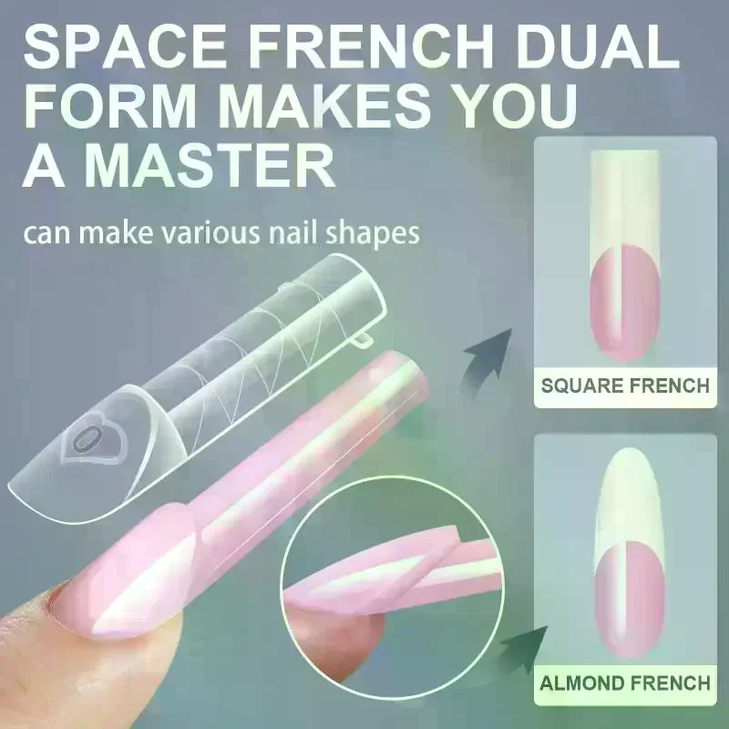 150pcs Clear Dual Nail Forms Kit With Pre Printed Guides Multiple Sizes For Home DIY Nail Art Salon Use