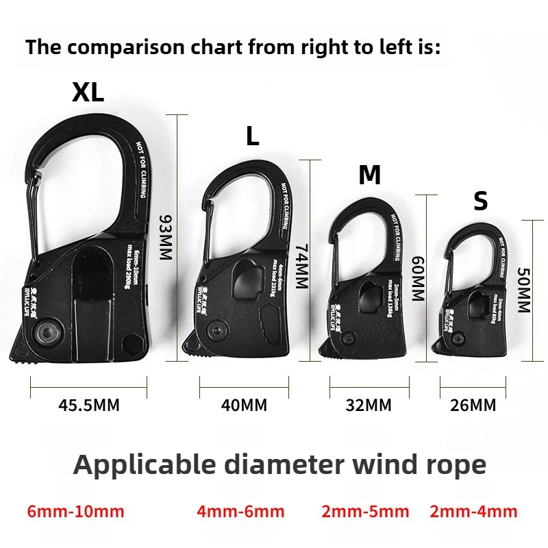 Tent Rope Adjuster Rustproof Aluminum Alloy Quick Release Self-Locking Lightweight Portable Outdoor Camping Accessories 6