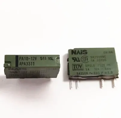 10pcs/lot  relay PA1A-5V PA1A-12V PA1A-24V APA3319 APA3311 APA3312 4PIN 5A250VAC