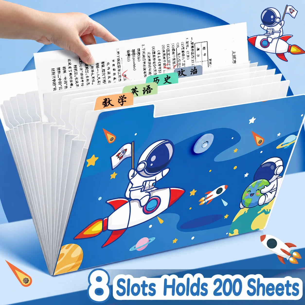 12 Pocket A4 File Accordion Folder Organizer Transparent A4 Document Bag Test Paper Storage Waterproof Folder for School Office view 5