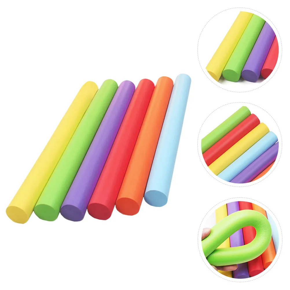 

6pcs Children Relay Sticks Nbr Anti Slip Track Field Baton Kids Training Tools Random Color Soft Grip Durable