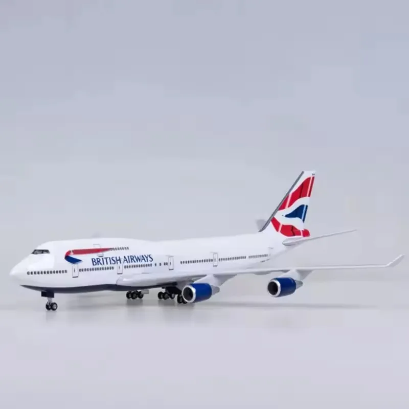 1/150 مقياس B747 الخطوط الجوية البريطانية نموذج طائرة لعب مع ضوء دييكاست الراتنج طائرة جمع عرض الهدايا المشجعين #6