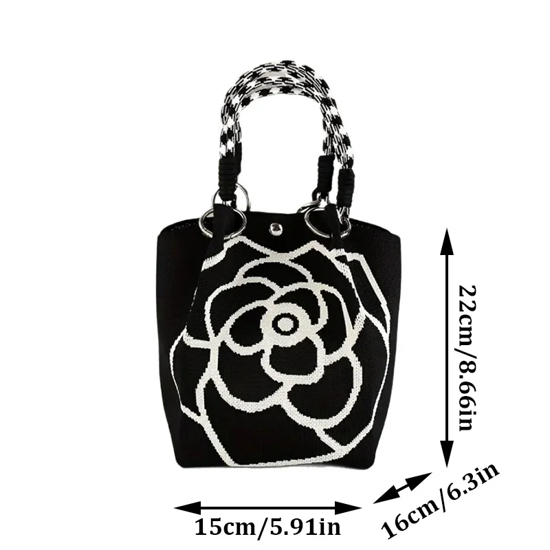 Portable Handbag Large Capaci Knitted Tote Bag for Work Commuting Outings Miscellaneous Items Korean Japanese Sle Handbag
