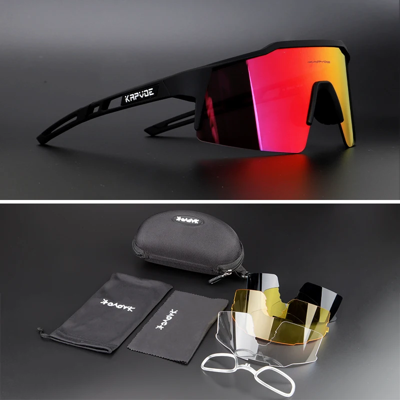 Kapvoe-Lunettes de cyclisme polarisées coupe-vent pour femmes et hommes, lunettes de vélo, lunettes de protection de vélo de route, lunettes de