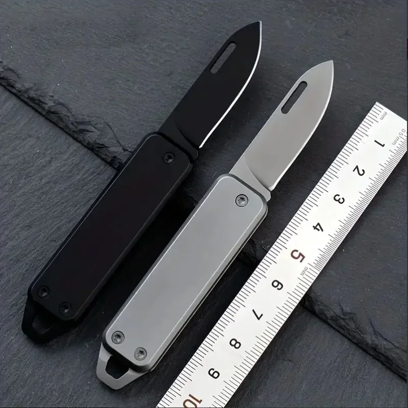 New EDC Outdoor Mini Folding Knife Edge High Hardness Camping Self-Defense Knife Gift Key Pendant Fruit Knife Open Box Tool