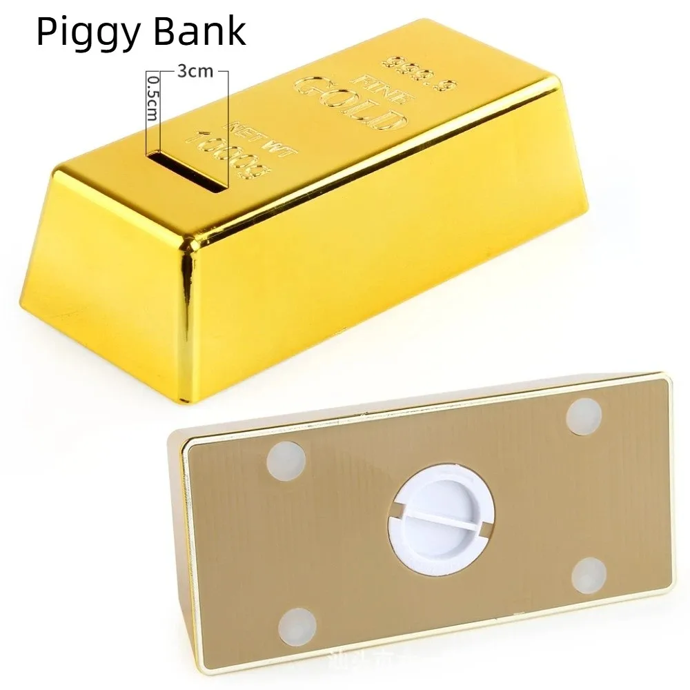 هدية مثالية محاكاة شريط ذهبي مزيف ثقالة الورق توقف الباب الطوب الذهبي ديكور للطاولات شريط ذهبي لامع حصالة على شكل حيوان ديكور المنزل #1