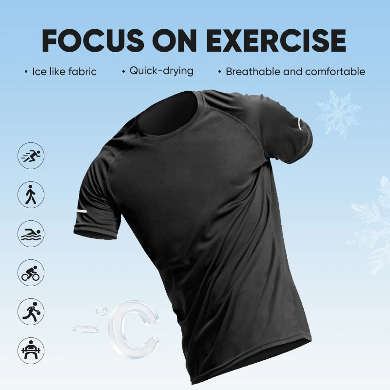 

Men's Fitness Short-Sleeved Moisture-Absorbing Quick-Drying Sports Running T-Shirt Casual and Fashionable Thin Top Sport T-Shirt