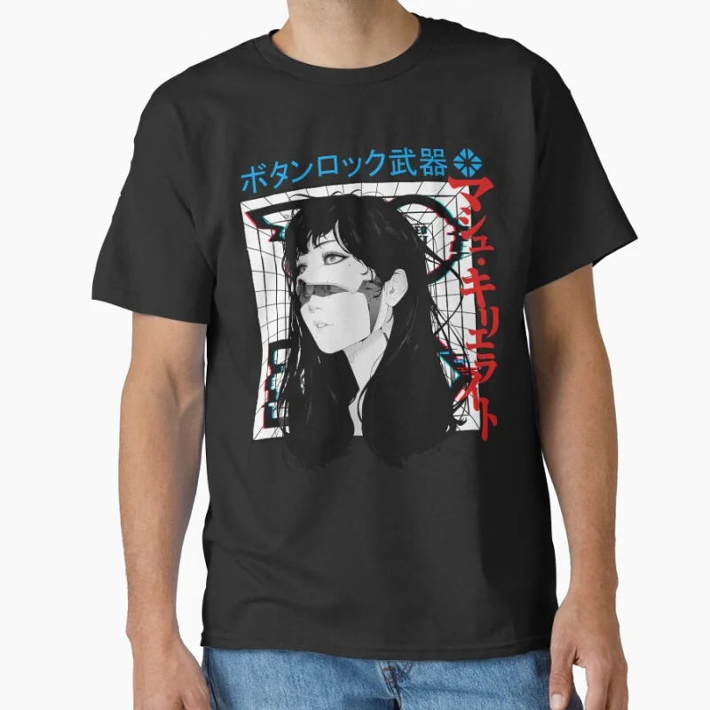 

Cyberpunk Cyborg Girl Vaporwave Urban Style future gift T Shirt for men large size tops S-6XL mens clothing