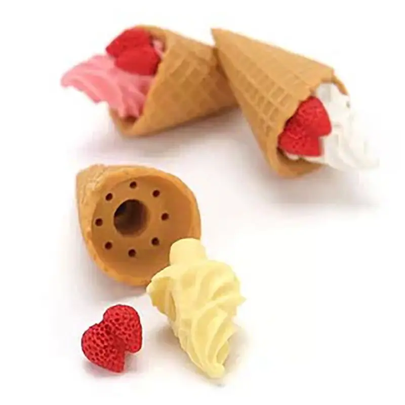 1PC Ice Cream Circle Macaron Shape Eraser Cute Dessert Erasers Student Stationery School Office Supplies Kids Sweet Gift Reward