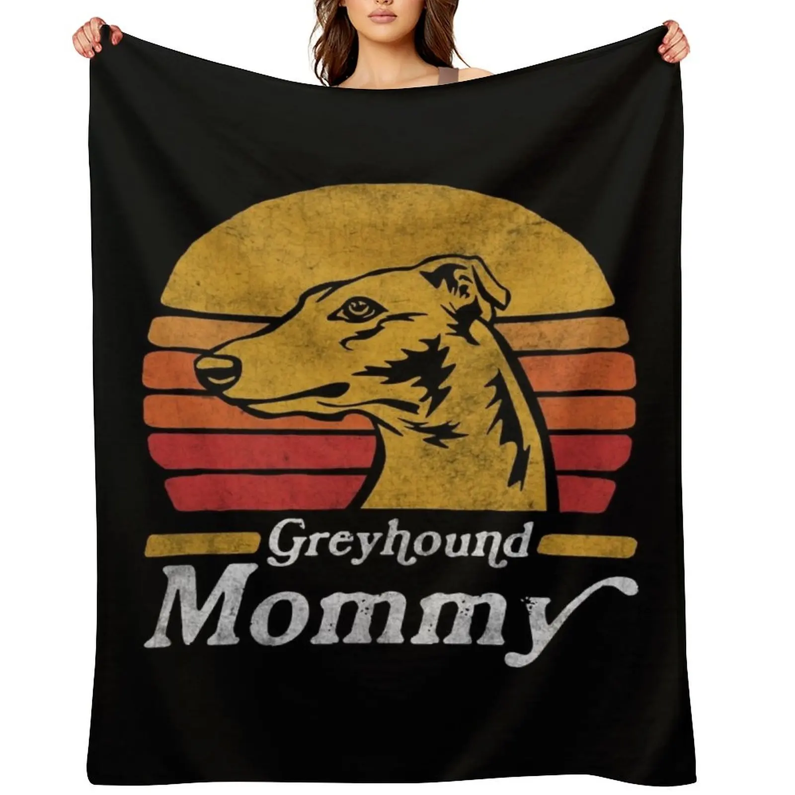 

Retro Vintage English Greyhound Mommy Throw Blanket Decorative Beds For Sofa Thin Summer Beddings halloween Blankets