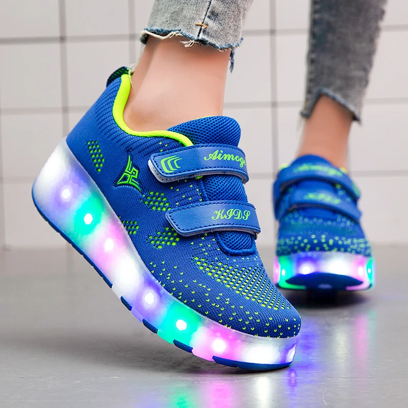 Roller Skate Shoes for Kids Boys Girls LED Wheel Sneakers Shoe with A One Wheel Children Boy Girl Glowing Roller Sneakers Shoes