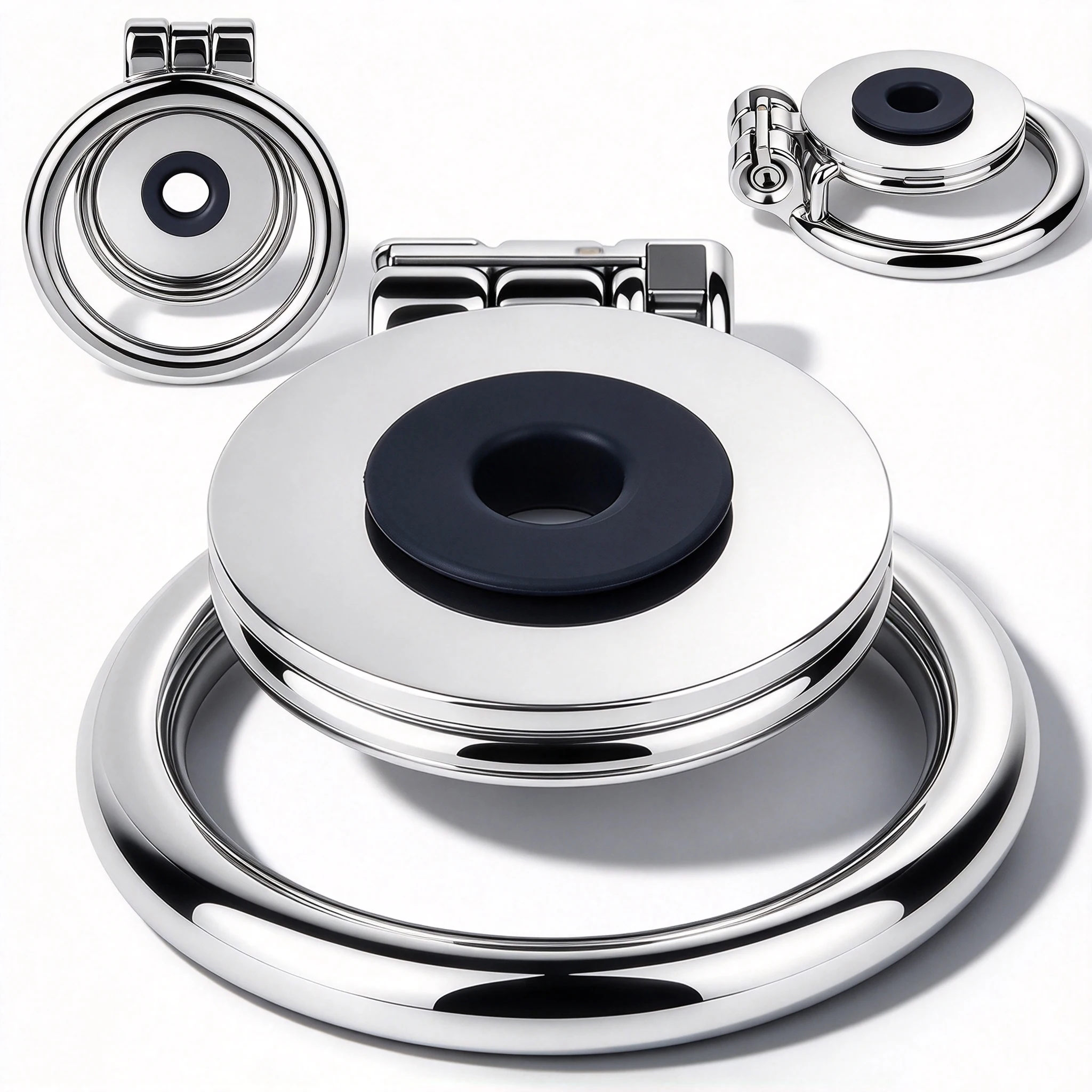 QKKQ Stainless Steel Chastity Cages With Silicone Pad Dick Rings Urethral Lock Penis Restrict Sexy Tool Adult Game For Men Sissy