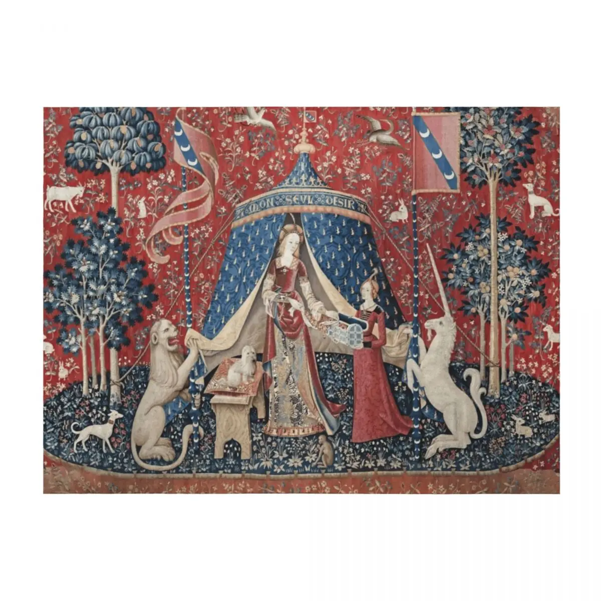 

The Lady and the Unicorn My Only Desire Throw Blanket Tourist Custom Luxury Designer Blankets For Baby Blankets