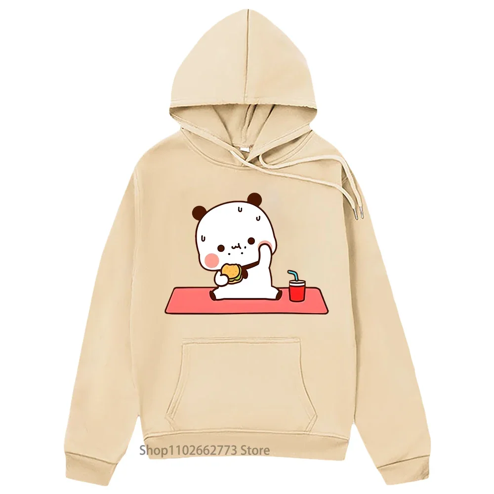 

Bubu's Weight Loss Stories Hoodies Bubu Still Is Tempted By Foods Graphic Sweatshirt Kawaii Panda Bear Pullover Women Men Tops