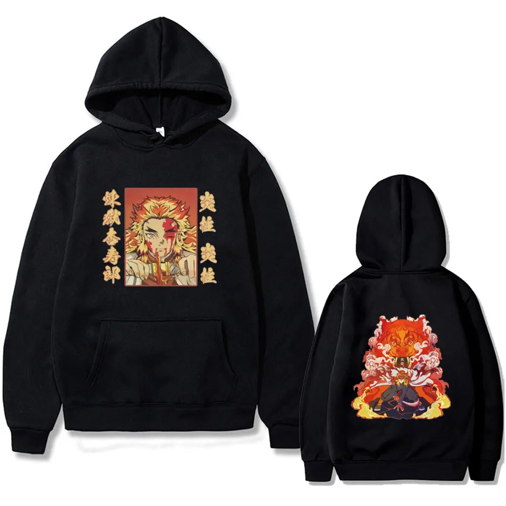 

Anime Demon Slayer Rengoku Kyoujurou Hoodie Men Women Fashion Casual Fleece Cotton Hoodies Unisex Vintage Oversized Streetwear