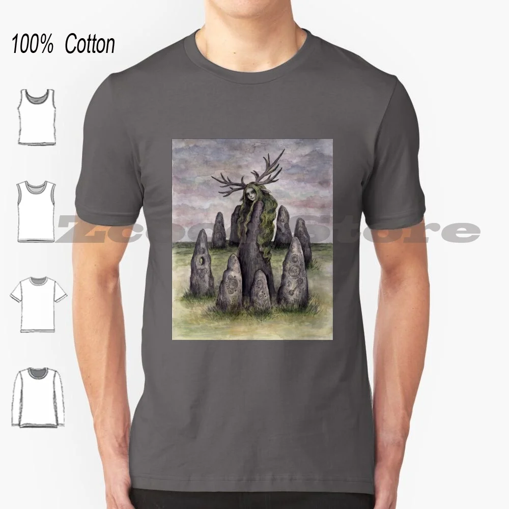 

Футболка со стоячими камнями, 100% хлопок, для мужчин и женщин, индивидуальный узор, природа, фая, Ирландия, ирландская каменнаяhenge, сельская местность, фольклор