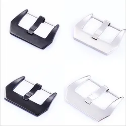 50Pcs/Lot Watch Buckle Stainless Steel Watch Buckle Silver Black Dull Polish Smooth Polish With Spring Bar 20MM 22MM 24MM 26MM