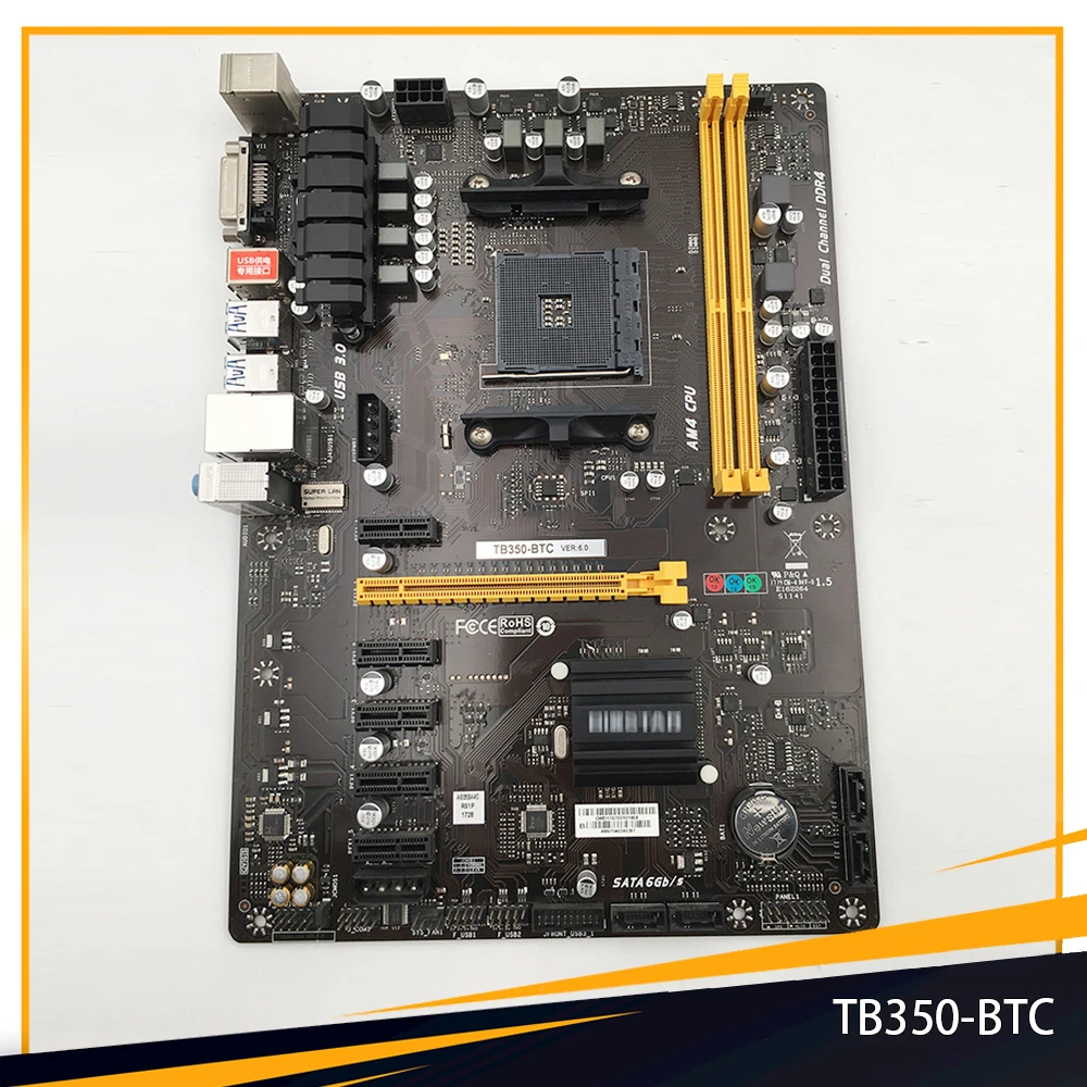 TB350-BTC For BIOSTAR B350 Socket AM4 2×DDR4 DIMM 32GB ATX 4×SATA III Motherboard High Quality Fast Ship