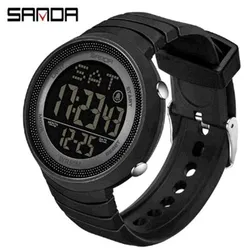 Sanda Big Dial Digital Watch Green Led Electronic Watches Fashion Trend Men Clock Luxury For Women Montre Sport Homme 2022