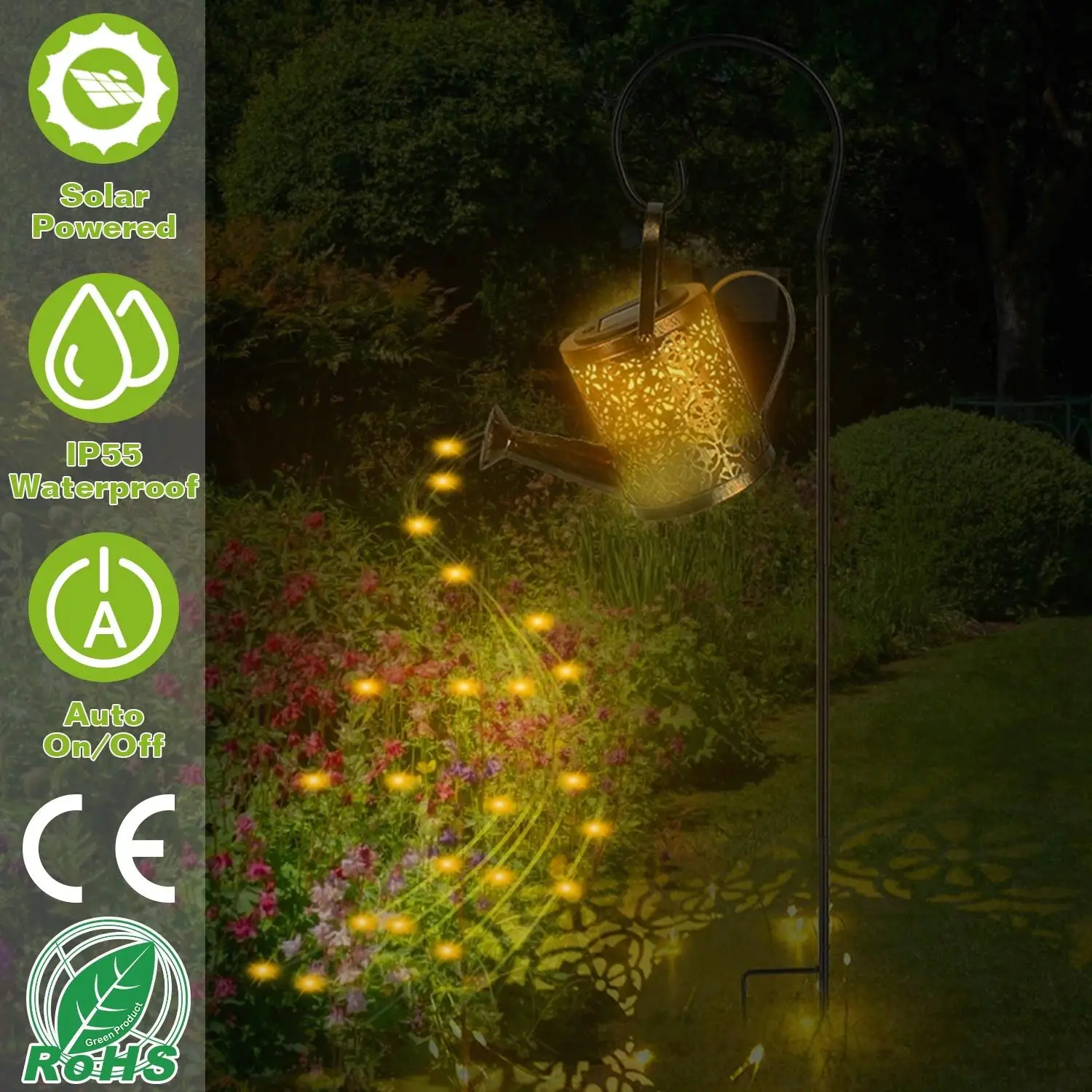 

Solar Watering Can String Lights - Fairy Garden Decoration for pathway , Yard & Patio Landscape