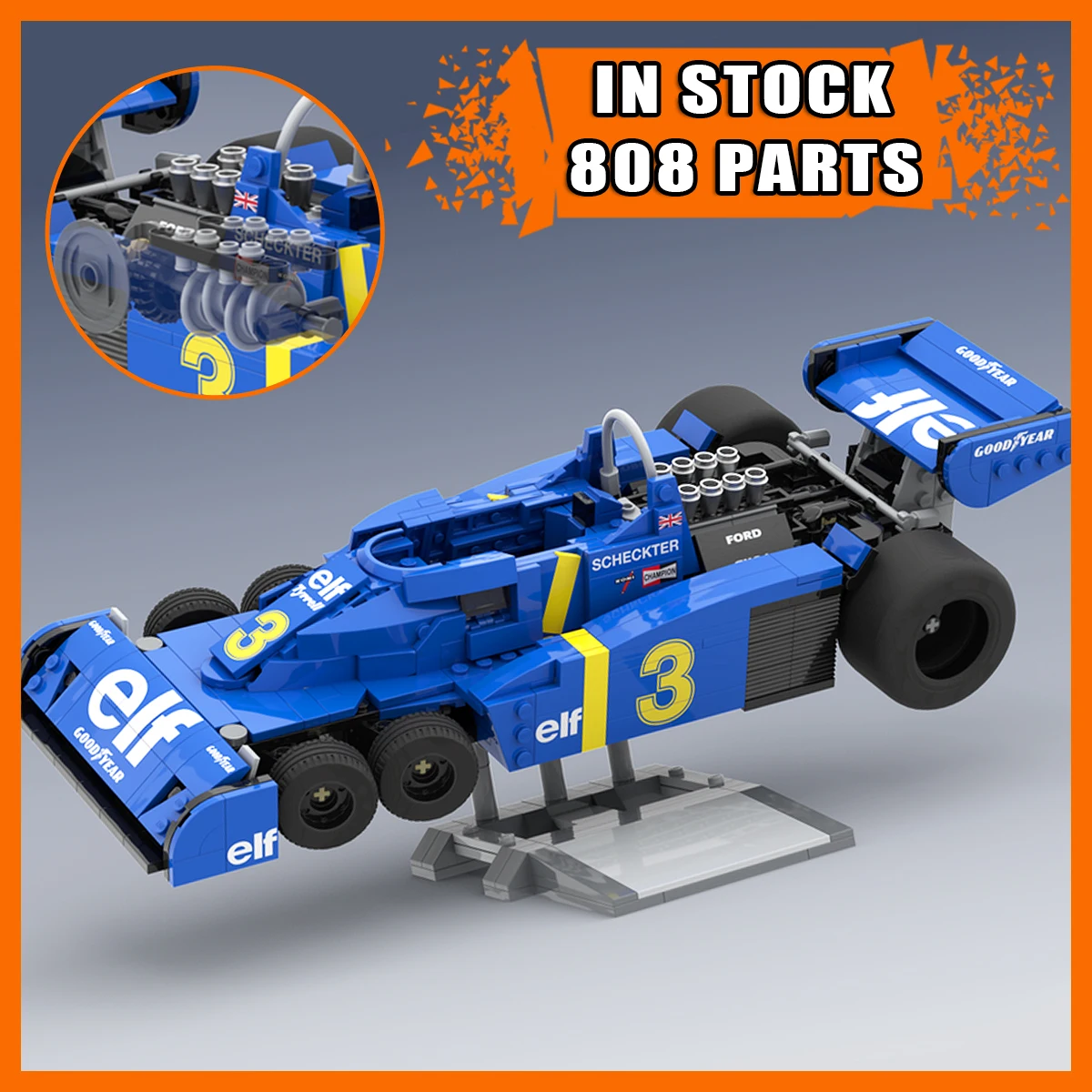 

НОВЫЙ конструктор MOC: высокоскоростной гоночный спорткар, 808 деталей, набор для сборки модели автомобиля, креативный подарок на день рождения для детей