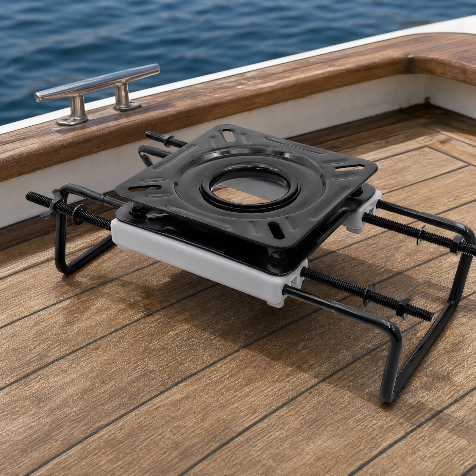Adjustable Boat Seat Mounting Bracket Heavy Duty Boat Seat Bracket with Rotating Platform Marine Grade Rustproof