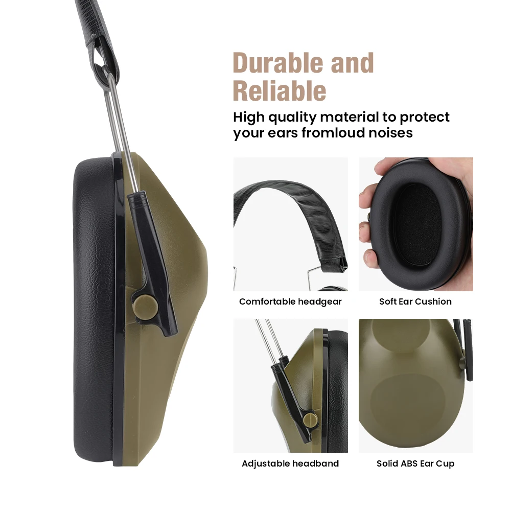 Ear Protector Earmuffs for Shooting Hunting Noise Reduction Hearing Protection Protector Soundproof Shooting Earmuffs Tactical