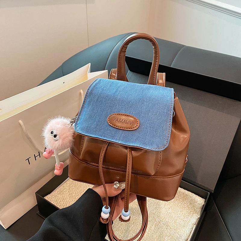 Mini Backpack for Women PU Leather Multifunction Crossbody Bag Ladies Phone Pouch Pack Luxury Brand Shoulder Bag Casual Backpack