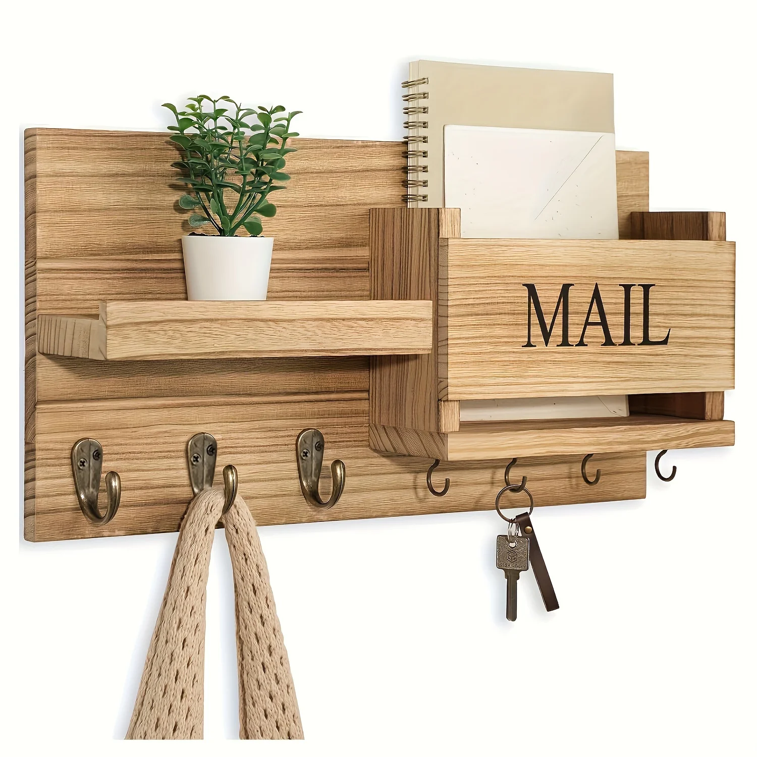 

1 pc Shelves for Wall Decor, Farmhouse Shelf for Bedroom, Bathroom Storage Shelves, Book Shelves for Living Room with key storag