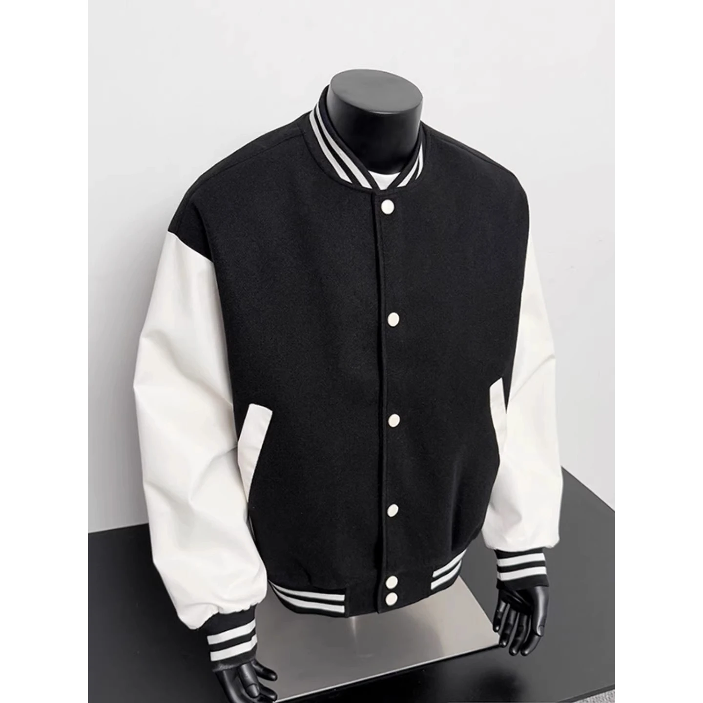 

Мужская осенне-зимняя куртка-бомбер Extra Large 300 Pou American Color Block Workwear Cleanfit из полиэстера, модная, для бейсбола