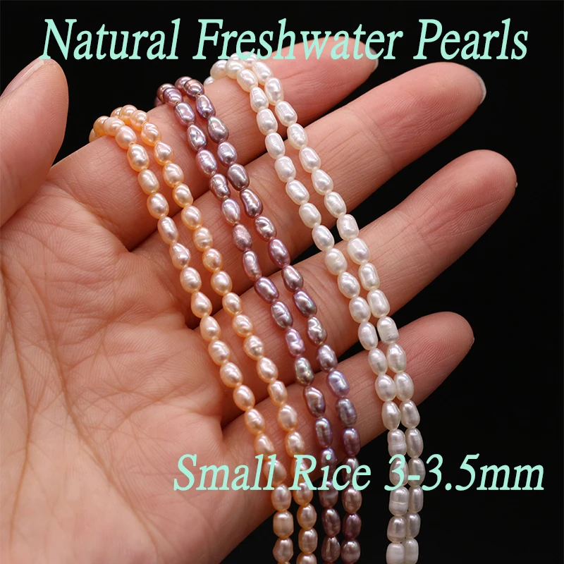 3-3.5mm Natural Zhuji Freshwater Culture Pearl Beads Loose White Pearl Spacer Bead for Jewelry Making Diy Necklace Bracelet