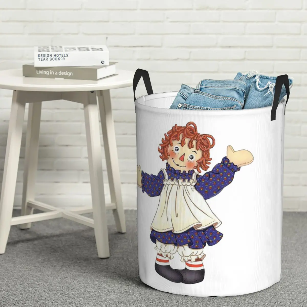 Coletor de lavanderia raggedy ann e raggedy andy cesta de lavanderia dobrável grande armazenamento cesta de lavagem do bebê organizador de casa