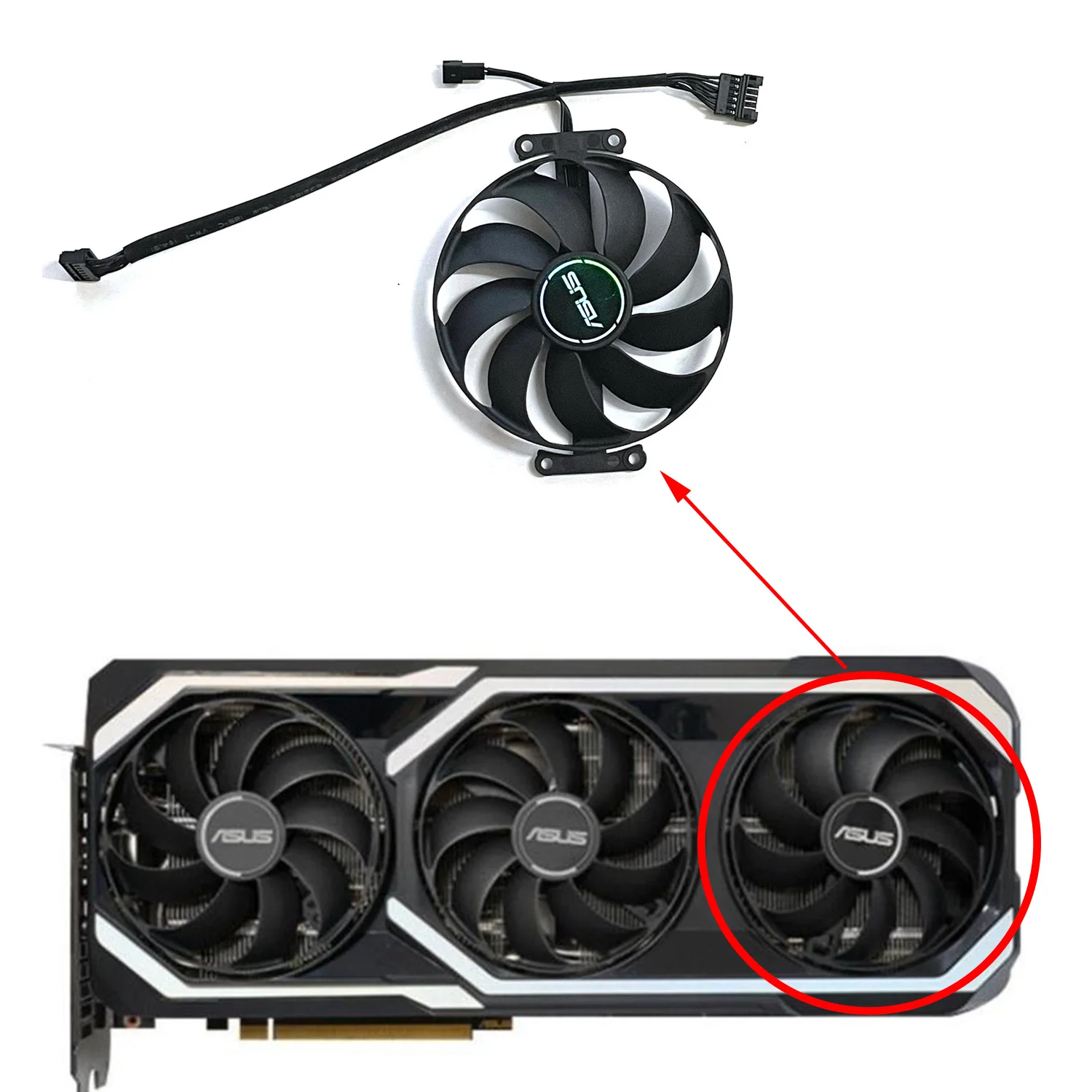 CF9010U12D CF1010U12S RTX3070 GPU 쿨러 팬, 아수스 지포스 RTX 3070 3060 Ti 메갈로돈 게임용 GPU 쿨러 팬