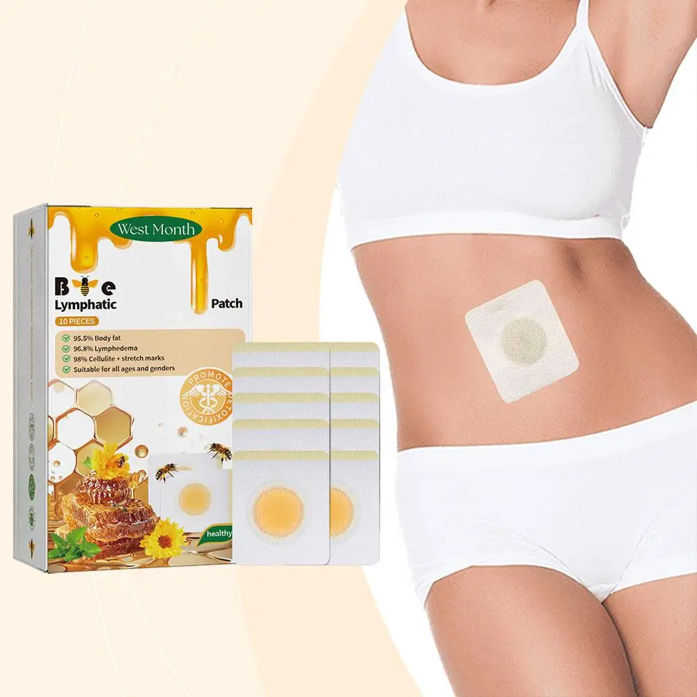 LOT Pieces Bee Lymphatic Slimming Patch Improve Weight Lost Plaster Łagodzi stres Wyszczuplający plaster kształtujący sylwetkę Pielęgnacja stóp