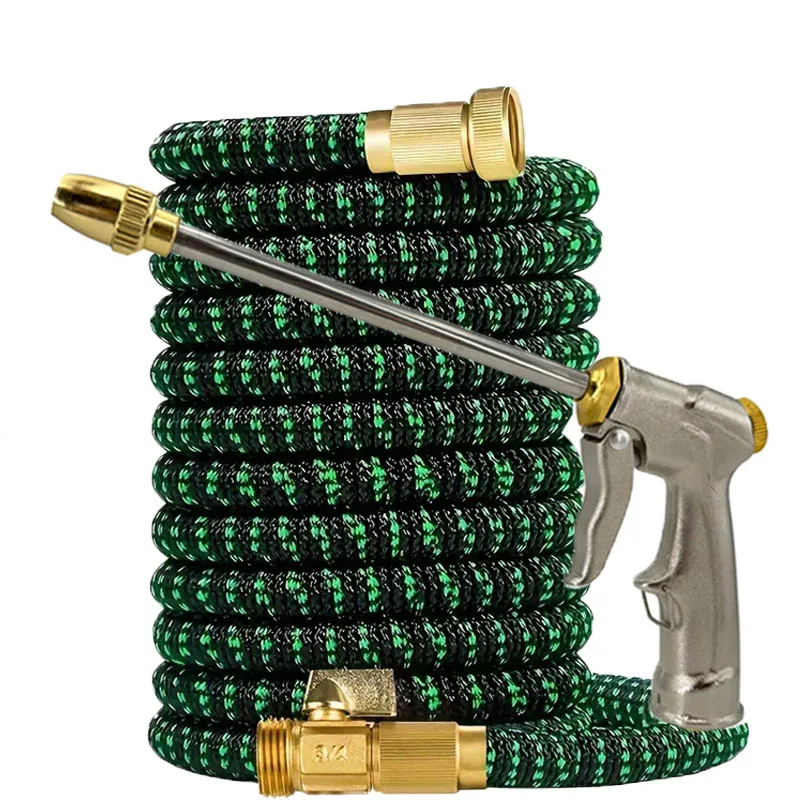 

25 футов-100 футов выдвижной расширяемый садовый шланг из резинового материала без изгиба легкий герметичный дизайн прочные разъемы для двора