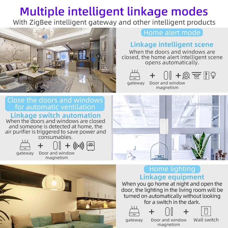 Tuya Smart Tür Magnets ensor Einbruch alarm intelligente Temperatur-und Feuchtigkeit messer intelligente Lebens-App